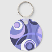Porte-clés Cercles violets abstraits géométriques du milieu d (Recto)