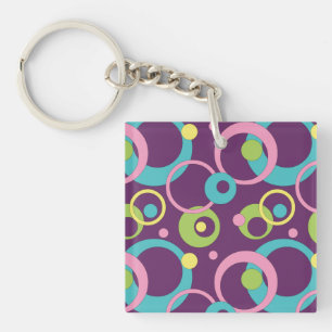 Porte-clés Cercles Violets Funky
