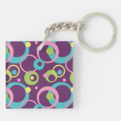 Porte-clés Cercles Violets Funky (Dos)