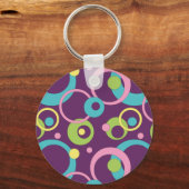Porte-clés Cercles Violets Funky (Recto)