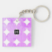Porte-clés Cercles violets modernes | Monogramme (Dos)