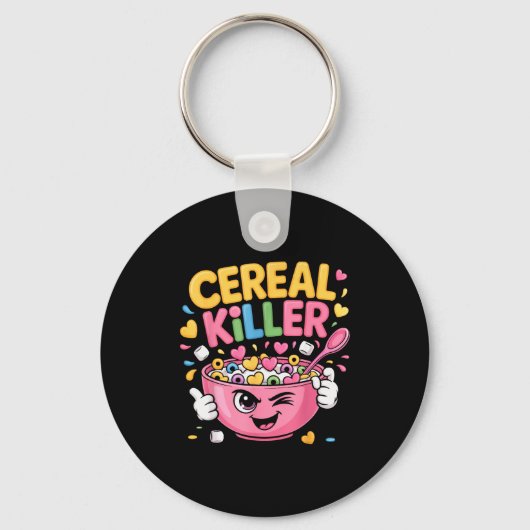 Porte-clés Cereal Killer Cartoon Bowl Funny Breakfast (Recto)