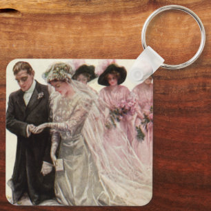 Porte-clés Cérémonie de Mariage victorienne vintage Mariée et