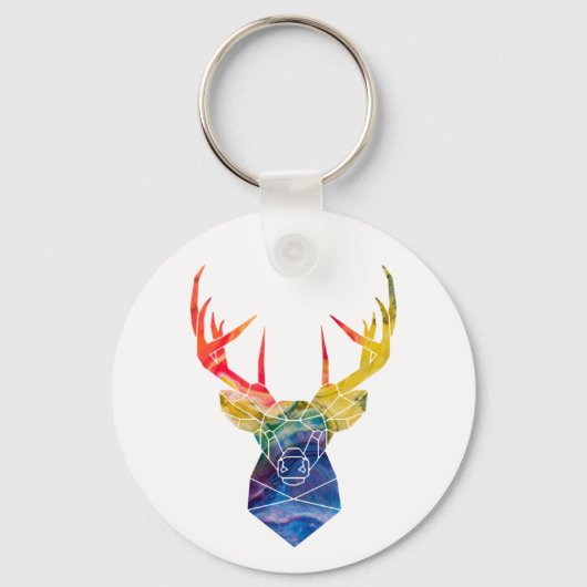 Porte-clés Cerf à l'aquarelle (Recto)