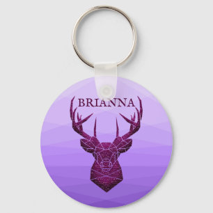 Porte-clés Cerf à Parties scintillant violettes