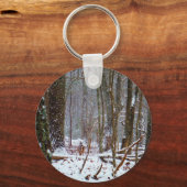 Porte-clés cerf à queue blanche dans la neige (Recto)