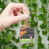 Porte-clés Cerf à queue blanche dans un champ d'automne (main)