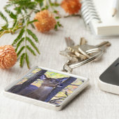 Porte-clés Cerf à queue blanche près dans les bois (Côté)