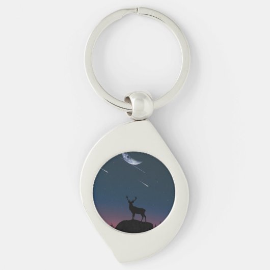 Porte-clés cerf au clair de lune (Devant)