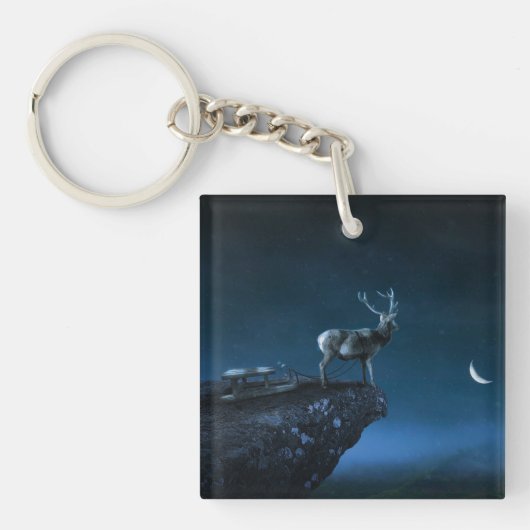 Porte-clés cerf au clair de lune (Devant)