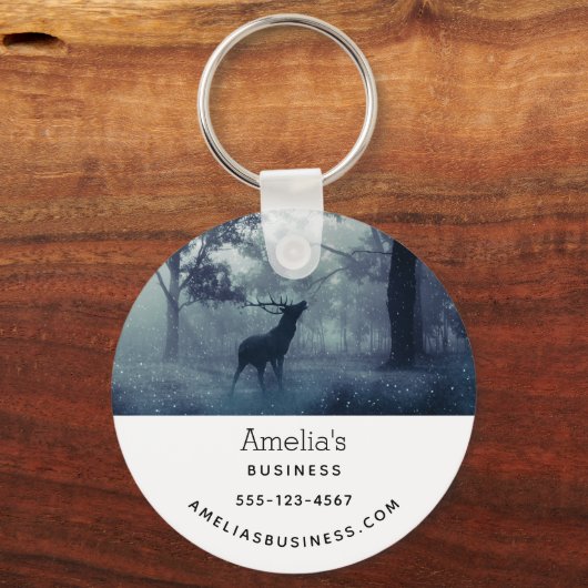 Porte-clés Cerf avec Antlers dans une forêt ombragée - Affair (Verso)