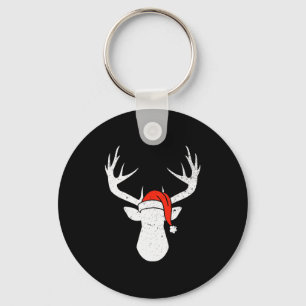 Porte-clés Cerf avec chapeau de Père Noël Pyjama de Noël Cade