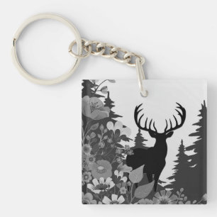 Porte-clés Cerf avec grand rack hors forêt