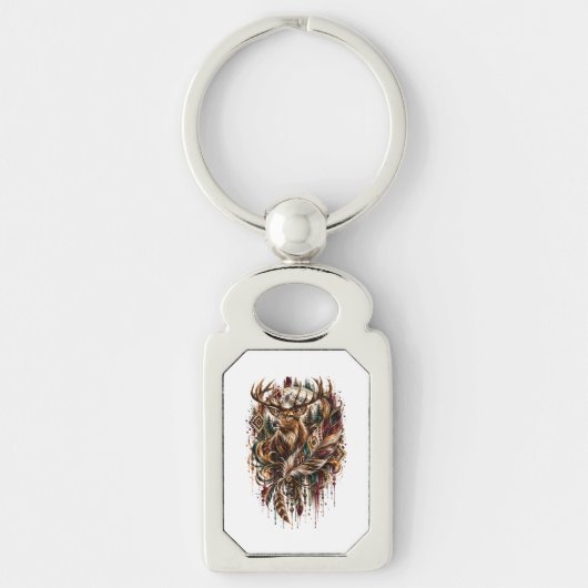 Porte-clés Cerf Boho, Rêvant de Cerf (Devant)