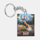 Porte-clés Cerf Buck à Queue Blanche Papa Faune Rustique (Devant gauche)