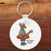Porte-clés Cerf cool Avec Snowboard (Recto)