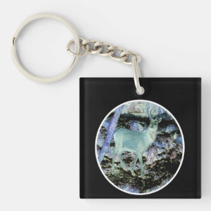 Porte-clés Cerf Daim Shadow Forêt Mystérieuse Nuit Faune