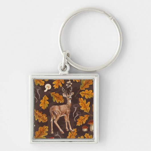Porte-clés Cerf dans la forêt automnale 2 (Devant)