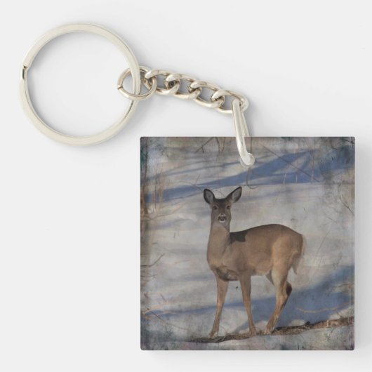 Porte-clés Cerf dans la neige (Devant)