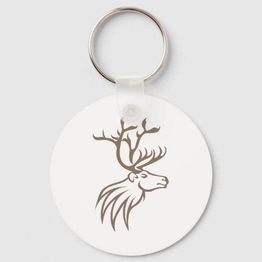 Porte-clés Cerf de caribou souriant (Recto)