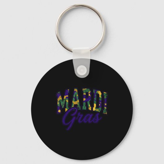 Porte-clés Cerf de chasse Camo Mardi Gras (Recto)