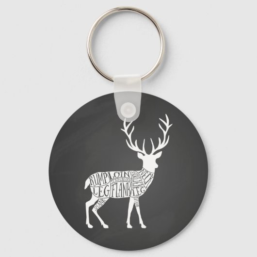 Porte-clés cerf de chevreuil gibier chasse chasse boucher via (Recto)
