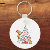 Porte-clés Cerf et ours de Noël (Recto)
