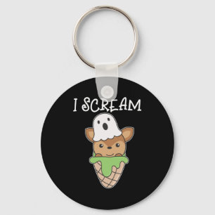 Porte-clés Cerf Halloween Ghost I Scream Ice Cream Pun