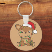 Porte-clés Cerf Noël Animaux d'hiver Cerf Porte - clé (Recto)