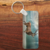 Porte-clés Cerf Solitaire Dans Une Forêt Brumeuse       (Recto)