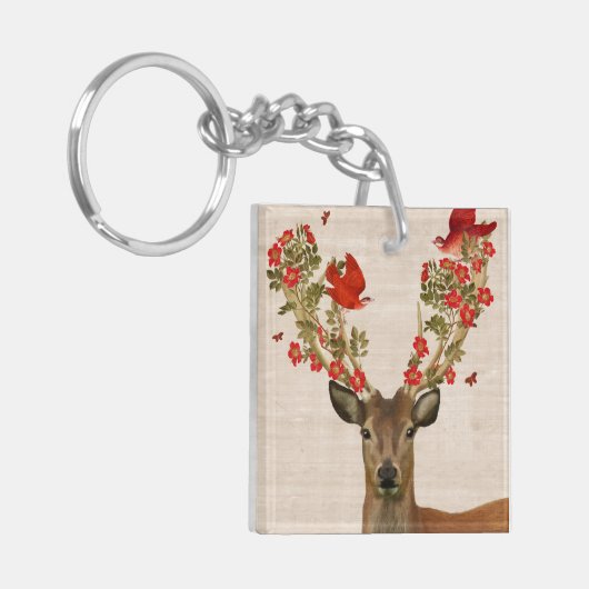 Porte-clés Cerfs et Inséparables (Devant gauche)