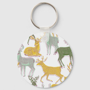 Porte-clés Cerfs géométriques : Illustration Motif traditionn
