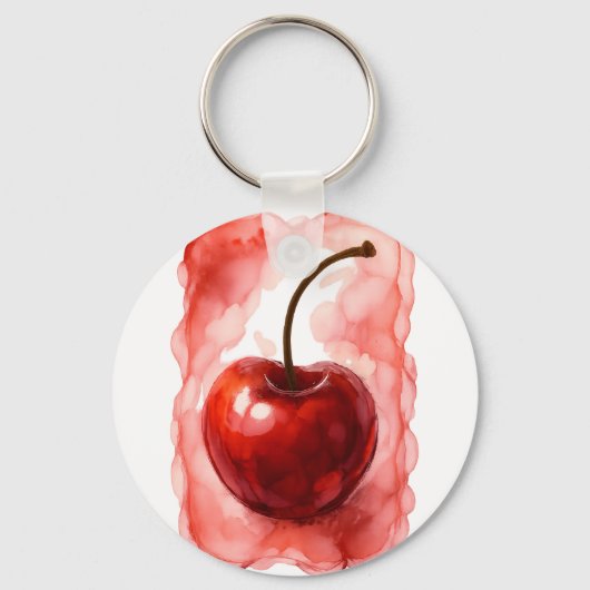 Porte-clés Cerise dans l'encre d'alcool (Recto)
