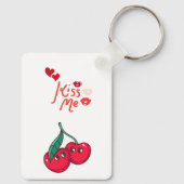 Porte-clés Cerises amusantes en amour. (Verso)