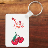 Porte-clés Cerises amusantes en amour. (Verso)