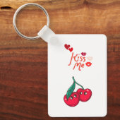 Porte-clés Cerises amusantes en amour. (Recto)