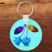 Porte-clés Cerises bleues vives (Recto)