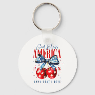 Porte-clés Cerises patriotiques God Bless America 4 juillet É