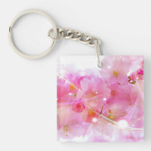 Porte-clés Cerisier japonais aux fleurs rose pastel