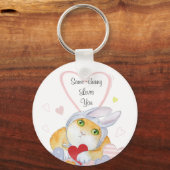 Porte-clés Certains Bunny T'Aime Mignonne Aquarelle (Recto)