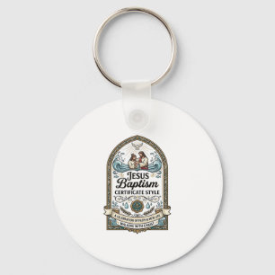 Porte-clés Certificat de baptême de Jésus Style Certificat de