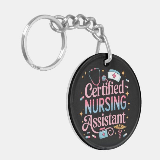 Porte-clés Certified Nursing Assistant Double Sided Keychain (Devant gauche)