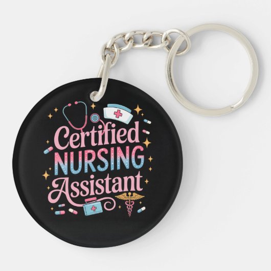 Porte-clés Certified Nursing Assistant Double Sided Keychain (Dos)