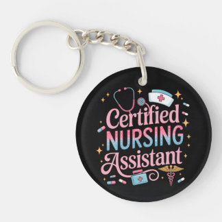 Porte-clés Certified Nursing Assistant Double Sided Keychain