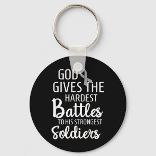 Porte-clés Cerveau Cancer Survivant Motivational Grey Ri
