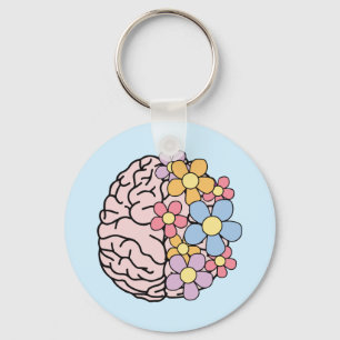 Porte-clés Cerveau Fleur Esprit
