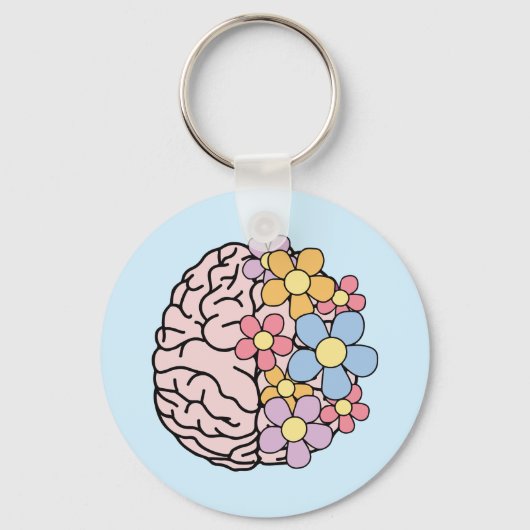 Porte-clés Cerveau Fleur Esprit (Recto)