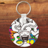 Porte-clés Cerveau heureux psychédélique (Recto)