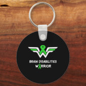 Porte-clés Cerveau invalidé Guerrier de sensibilisation Ruban (Verso)
