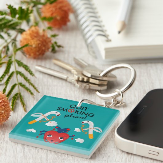 Porte-clés Cessez de fumer s'il vous plaît (Devant Droit)
